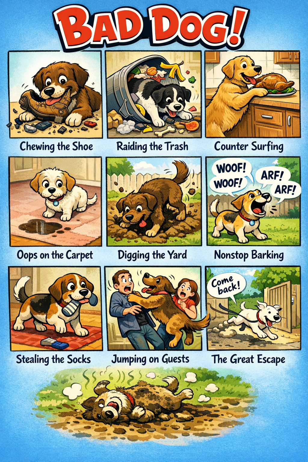 Dog cartoon with the caption But we love them anyway!