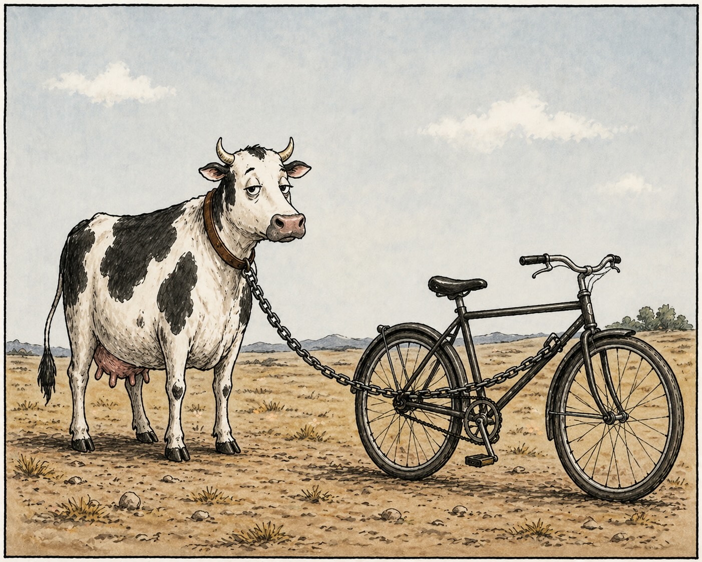 Guard cow cartoon feature